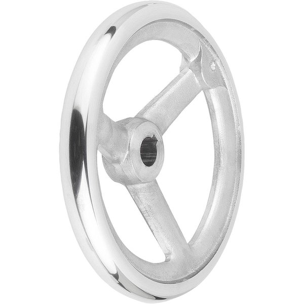 Kipp Handwheel DIN950, D1=140 Reamed Hole With Slot D2=16H7, B3=5, T=18, 3, Aluminum, Without Grip K0160.1140X16
